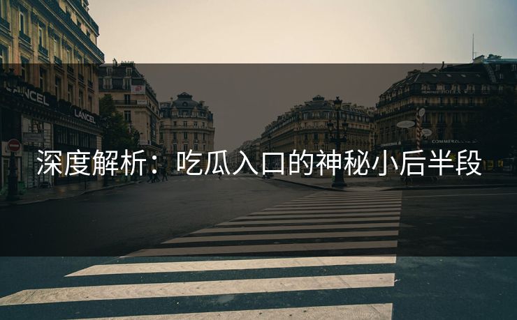 深度解析：吃瓜入口的神秘小后半段