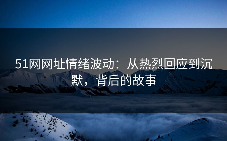 51网网址情绪波动：从热烈回应到沉默，背后的故事